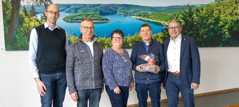 v. l. n. r.: André Koll, Christoph Nellessen, Harald Klinkhammer und Frau, Bürgermeister Bernd Goffart