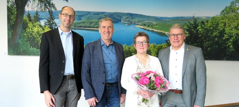 v. l. n. r.: André Koll, Manfred Nellessen, Ulrike Schröder, Bürgermeister Bernd Goffart