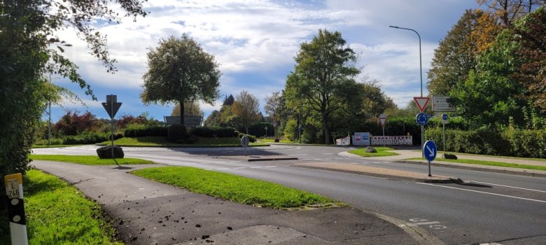 Kreisverkehr am Ortsausgang Simmerath