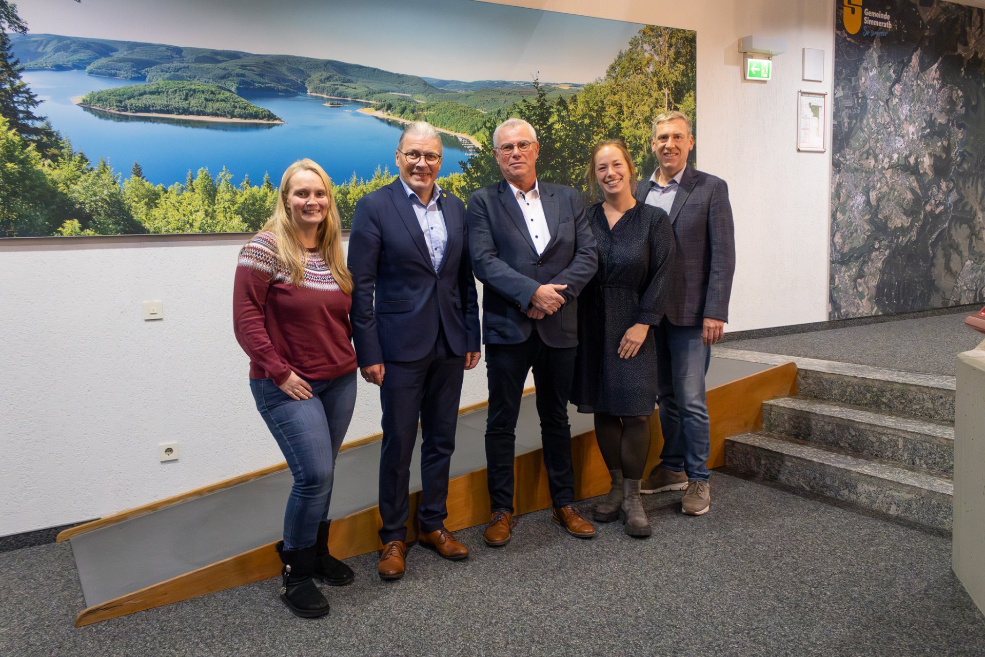 v. l. n. r.: Nadine Waßmer, Bürgermeister Bernd Goffart, Walter Frings, Christine Kraß, Manfred Nellessen