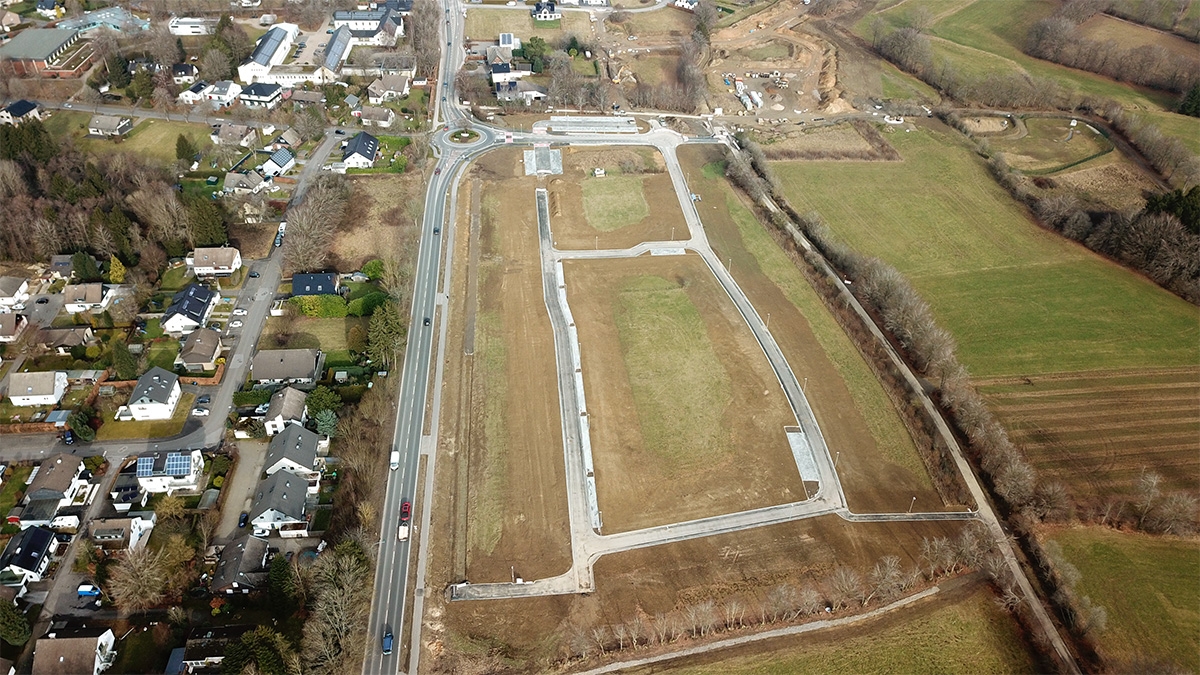 Luftaufnahme vom Baugebiet