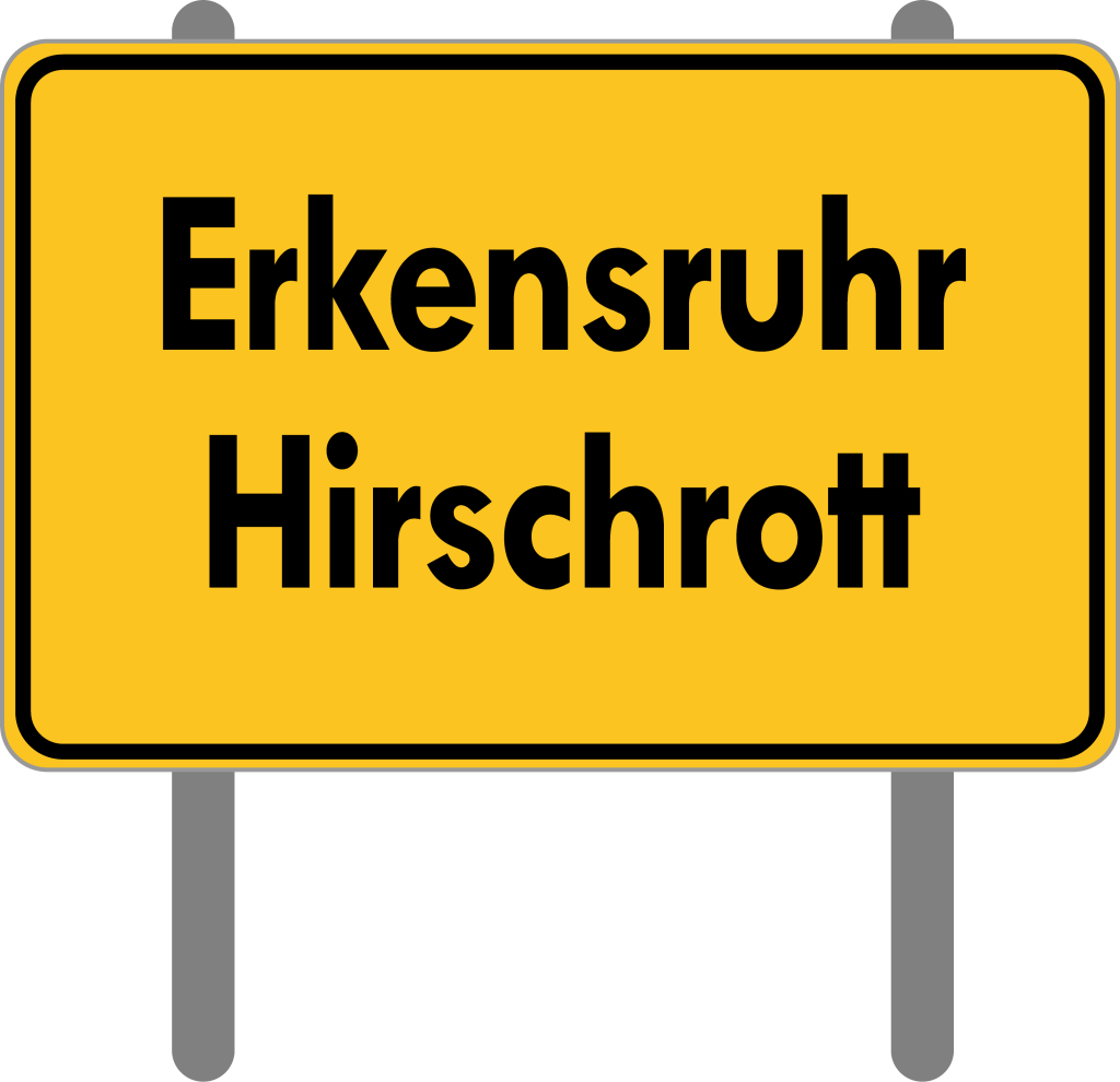Grafik Ortsschild Erkenruhr Hirschrott
