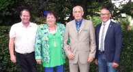 Goldhochzeit Josef und Anneliese Arnolds v.l.n.r.: Günter Scheidt, Eheleute Arnolds, Bernd Goffart