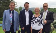 90. Geburtstag Helena Breuer v.l.n.r.: Bruno Nellessen, Sander Lutterbach, Helena Breuer, Karl-Heinz Hermanns