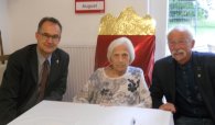 90. Geburtstag Irmgard Fritze v.l.n.r.: Stefan Haas, Irmgard Fritze, Norbert Brewer