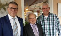 90. Geburtstag Bruno Jansen v.l.n.r.: Bernd Goffart, Bruno Jansen, Helmut Kaulard