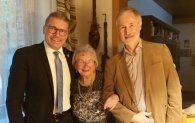 95. Geburtstag Gertrud Putz v.l.n.r.: Bernd Goffart, Gertrud Putz, Franz-Josef Hammelstein