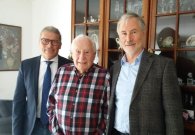 90. Geburtstag Joachim Rölz v.l.n.r.: Bernd Goffart, Joachim Rölz, Franz-Josef Hammelstein