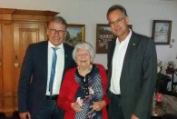 95. Geburtstag Sibilla Supan v.l.n.r.: Bernd Goffart, Sibilla Supan, Stefan Haas