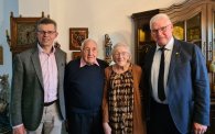 90. Geburtstag Christine Rot v.l.n.r. Armin Voßen, Eheleute Rot, Helmut Kaulard