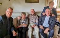 Diamantene Hochzeit Siegfried und Renate Nießen v.l.n.r. Stefan Haas, Eheleute Nießen, Andreas Hermanns, Axel Wirtz