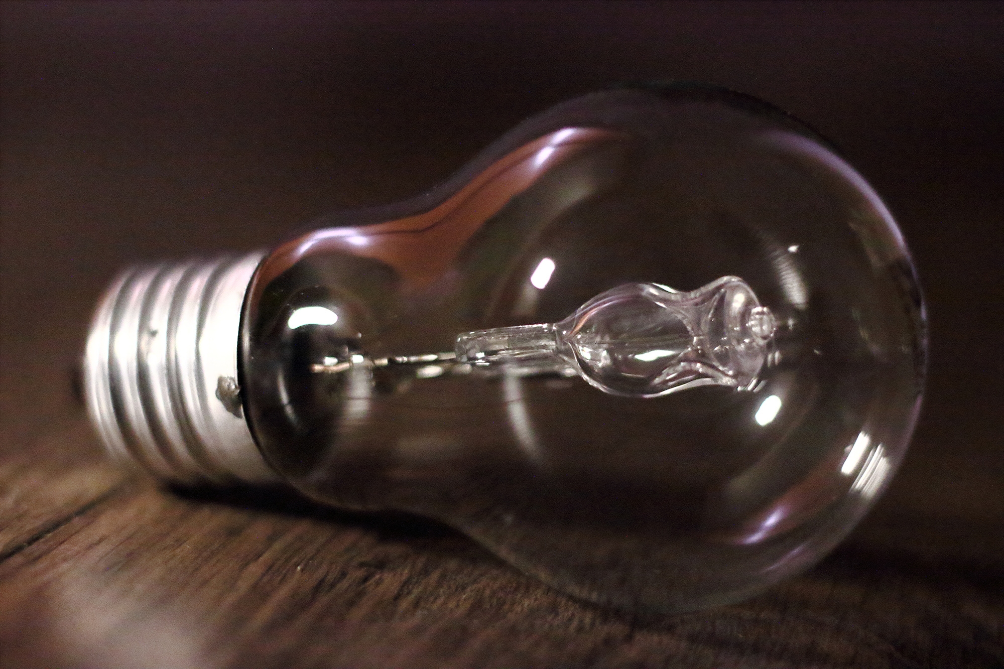 Eine Glühbirne in Nahaufnahme