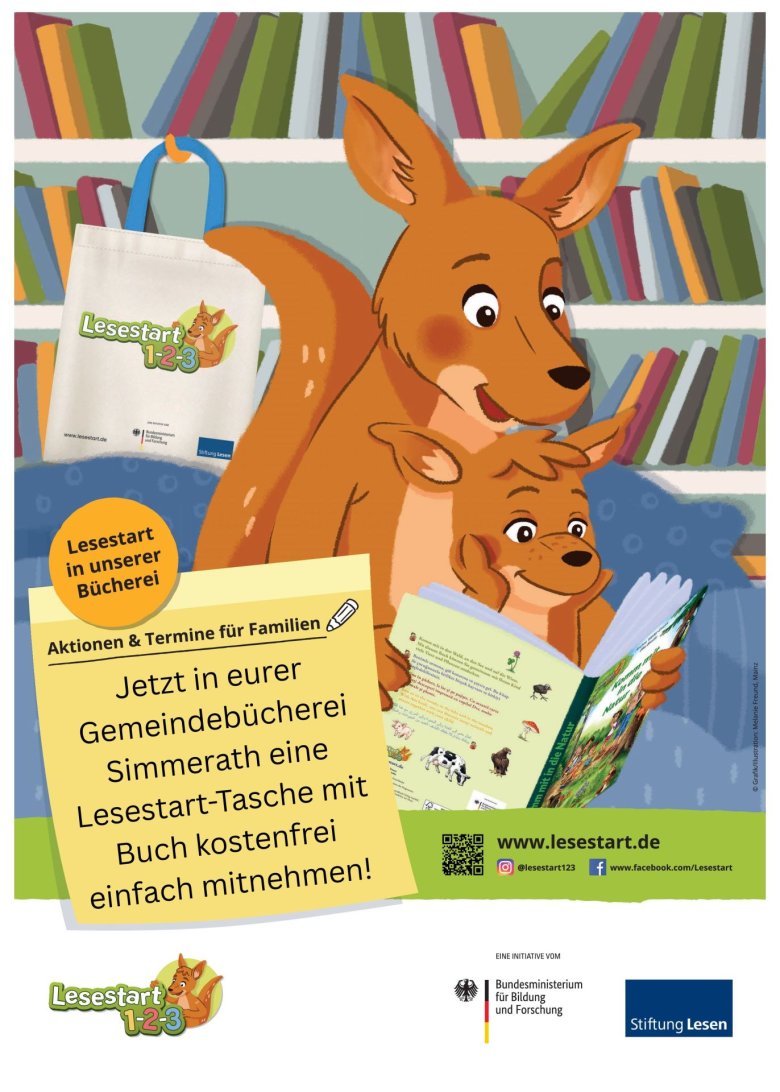 Dein Abschnittstext - 1 Plakat mit einem großen Eichhörnchen und einem kleinen Eichhörnchen darauf, die zusammen lesen
