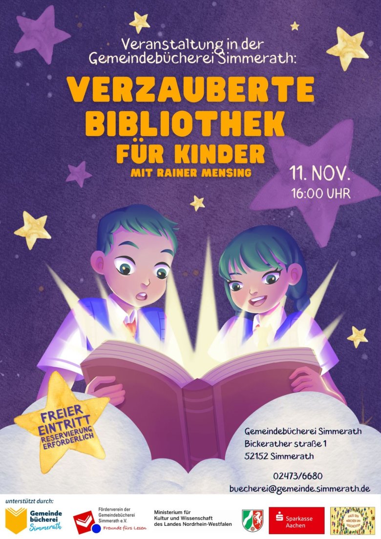 Verzauberte Bibliothek für Kinder mit regina sommer - 1 Verzauberte Bibliothek für Kinder mit regina sommer - 1